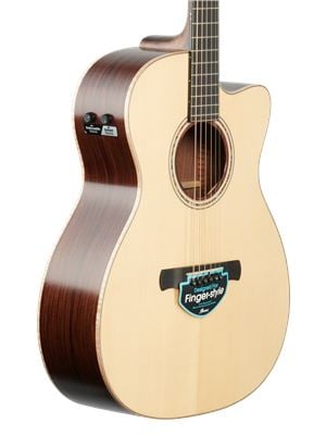 Ibanez Fingerstyle Series ACFS580 Acoustic Electric Guitar with Case Body Angled View